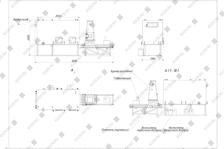 Котел на опилках 0.6 МВт чертеж